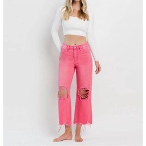 NEW VERVET BY FLYING MONKEY flares jeans in hot pink 26